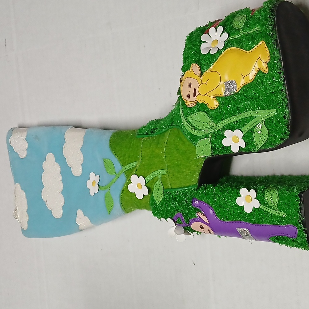 Dolls Kill x Teletubbies Platform Boots Multicolor Fur & Turf Kawaii RARE Size 6 - Picture 6 of 16